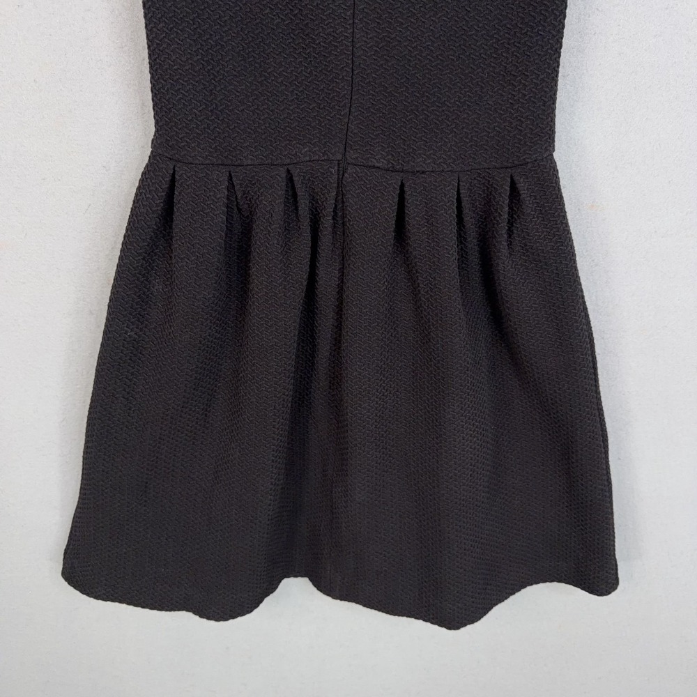 Ganni Dress Womens Medium Black Textured Fit Flare Sleeveless Scoop Neck Mini - Picture 9 of 12